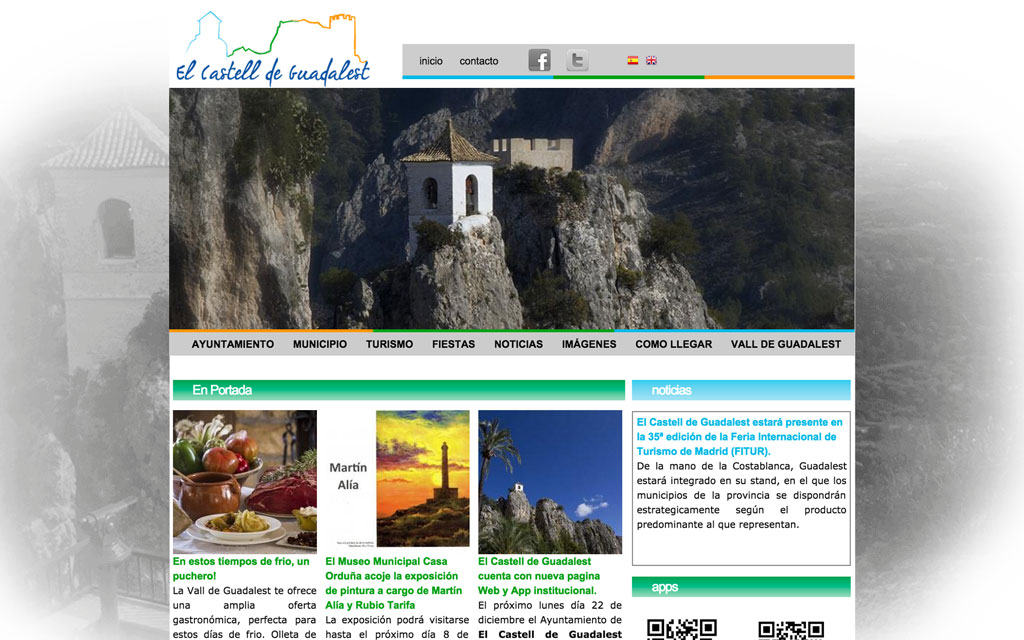 Web del Ayuntamiento de Guadalest